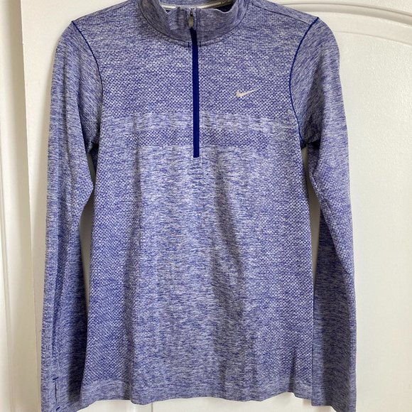 Nike Dri Fit Knit Half Zip running pullover in "Royal Blue Heather" S - Picture 9 of 9